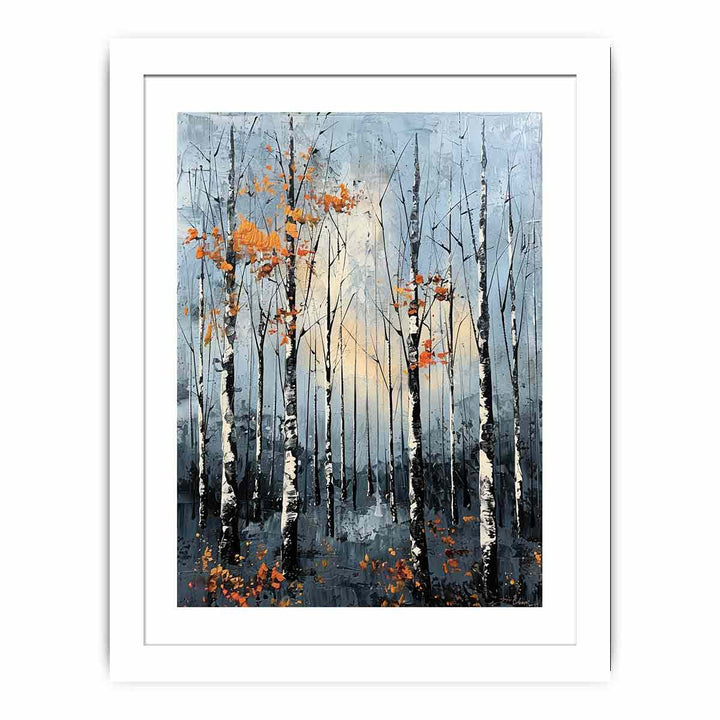 Birch Forest Knife Art Painting