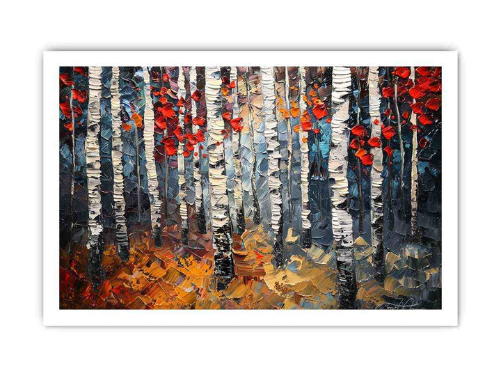 Birch Tree Knife Art Painting