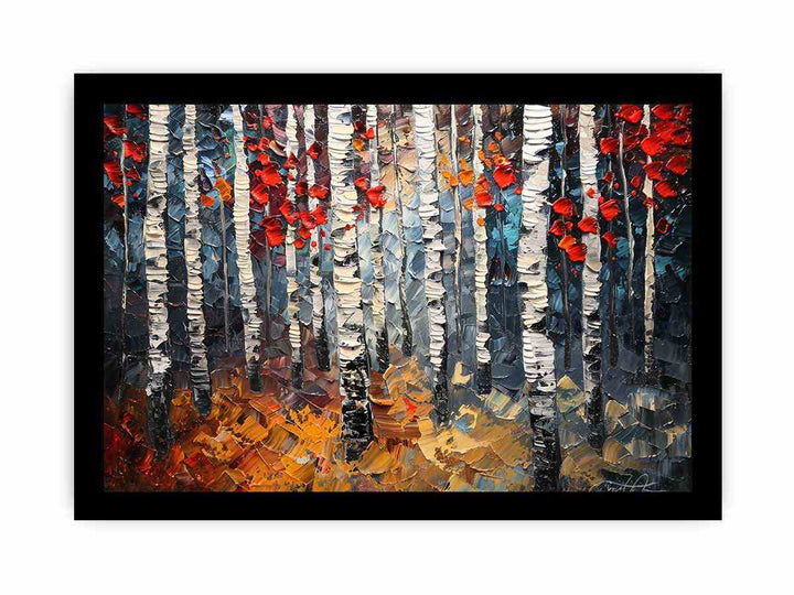 Birch Tree Knife Art Painting