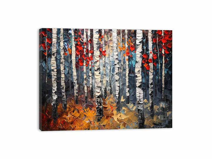 Birch Tree Knife Art Painting