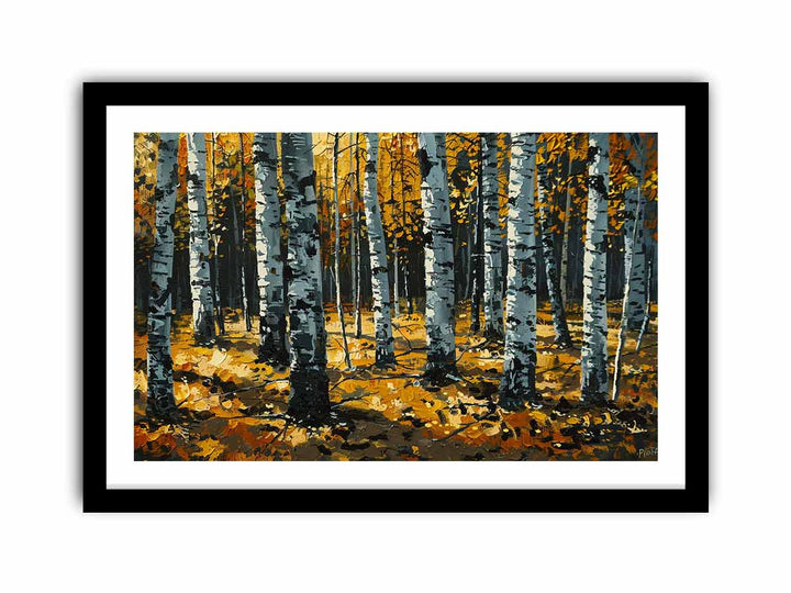 Birch Orange Tree Knife Art Painting