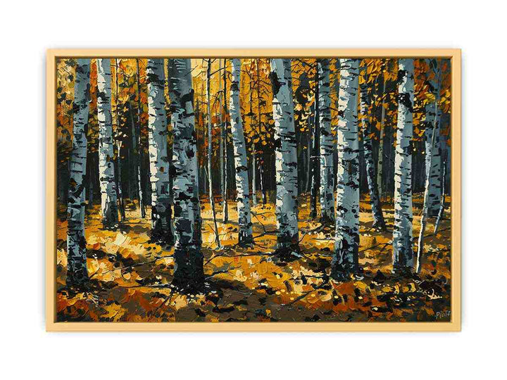 Birch Orange Tree Knife Art Painting