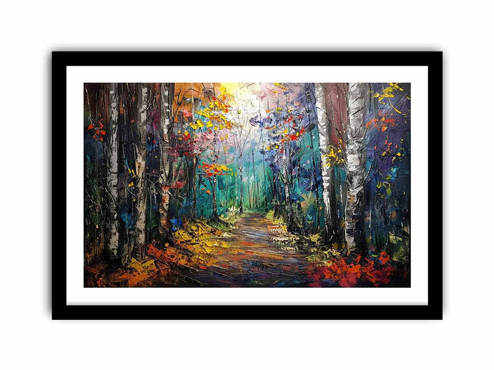 Knife Forest Birch Art Painting