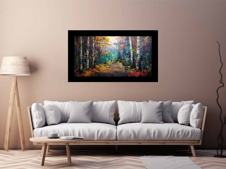 Knife Forest Birch Art Painting