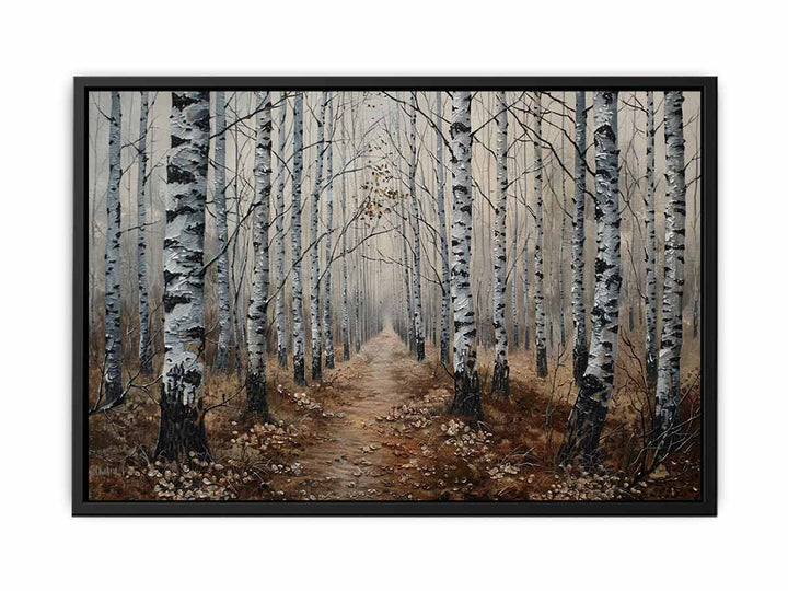 Birch Grey Tree Knife Art Painting