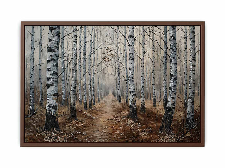 Birch Grey Tree Knife Art Painting