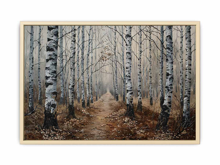 Birch Grey Tree Knife Art Painting