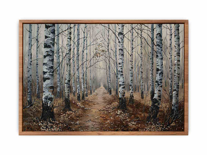 Birch Grey Tree Knife Art Painting