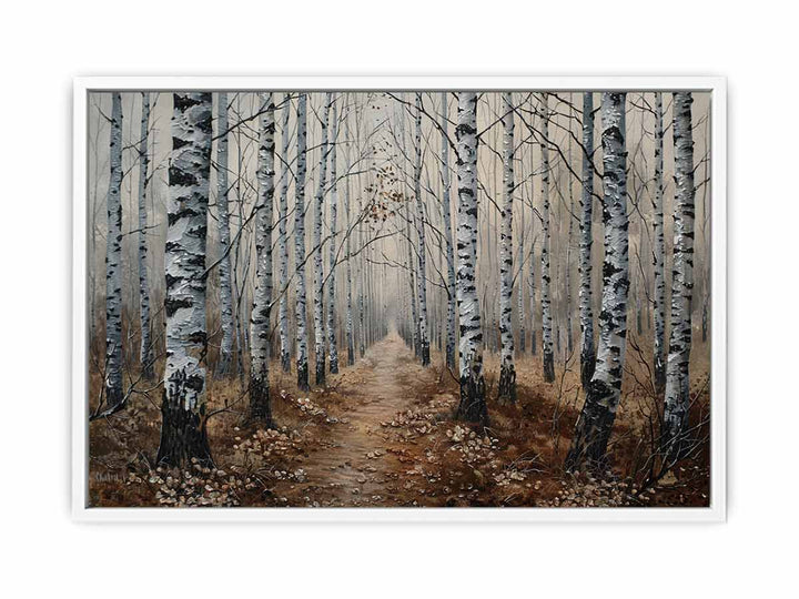 Birch Grey Tree Knife Art Painting