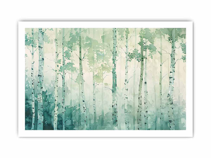 Green Tree Birch Knife Art Painting