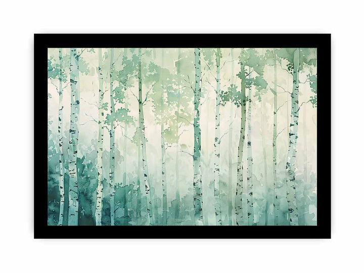 Green Tree Birch Knife Art Painting