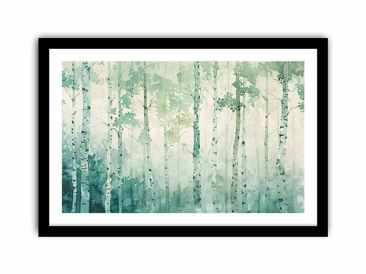 Green Tree Birch Knife Art Painting