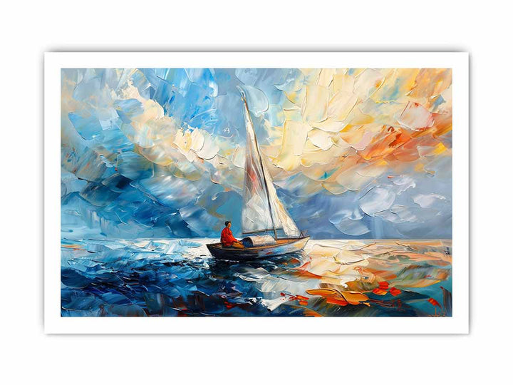 White-Knife-Boat-Art-Painting