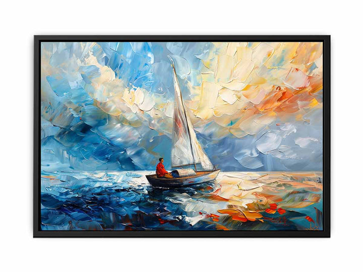 White-Knife-Boat-Art-Painting