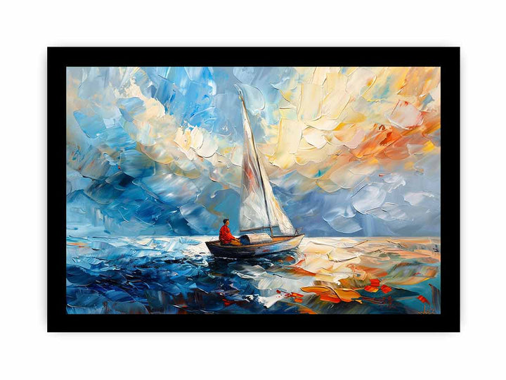 White-Knife-Boat-Art-Painting