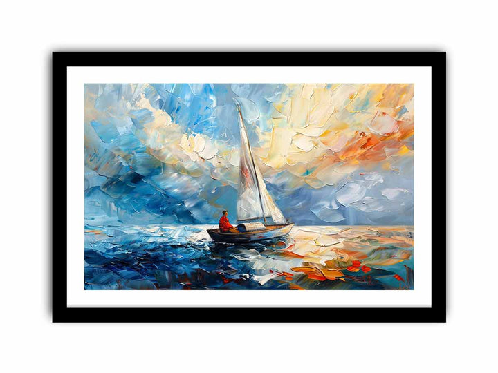 White-Knife-Boat-Art-Painting