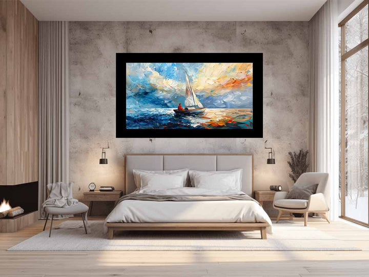 White-Knife-Boat-Art-Painting