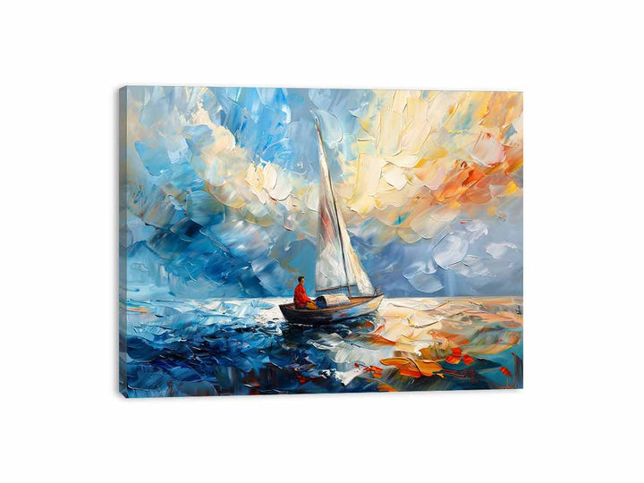 White-Knife-Boat-Art-Painting