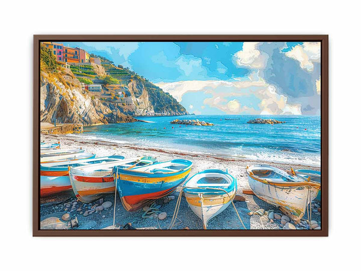 Red-Blue-Boat-Knife-Art-Painting