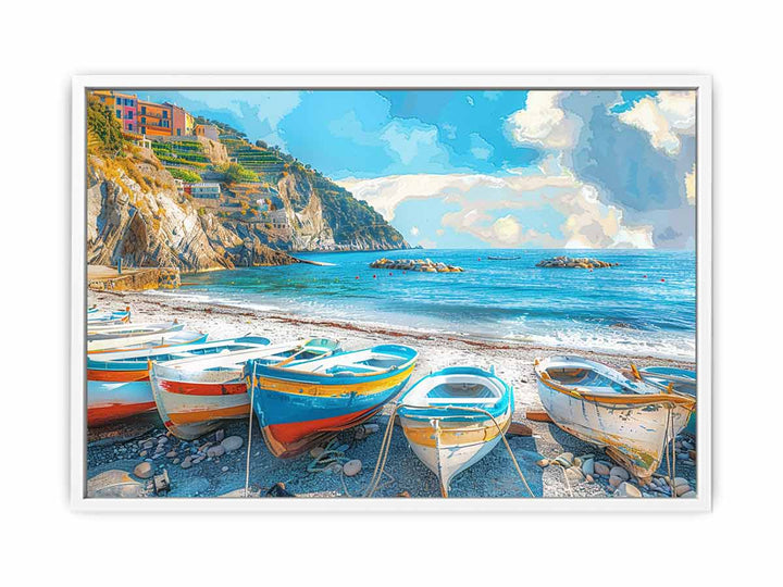 Red-Blue-Boat-Knife-Art-Painting