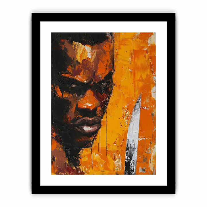 Man Faces Knife Art Painting