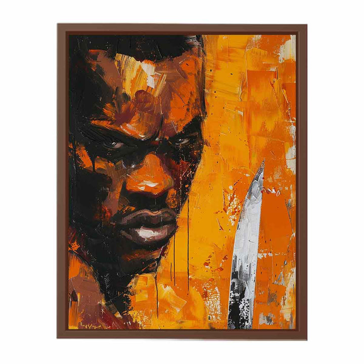 Man Faces Knife Art Painting