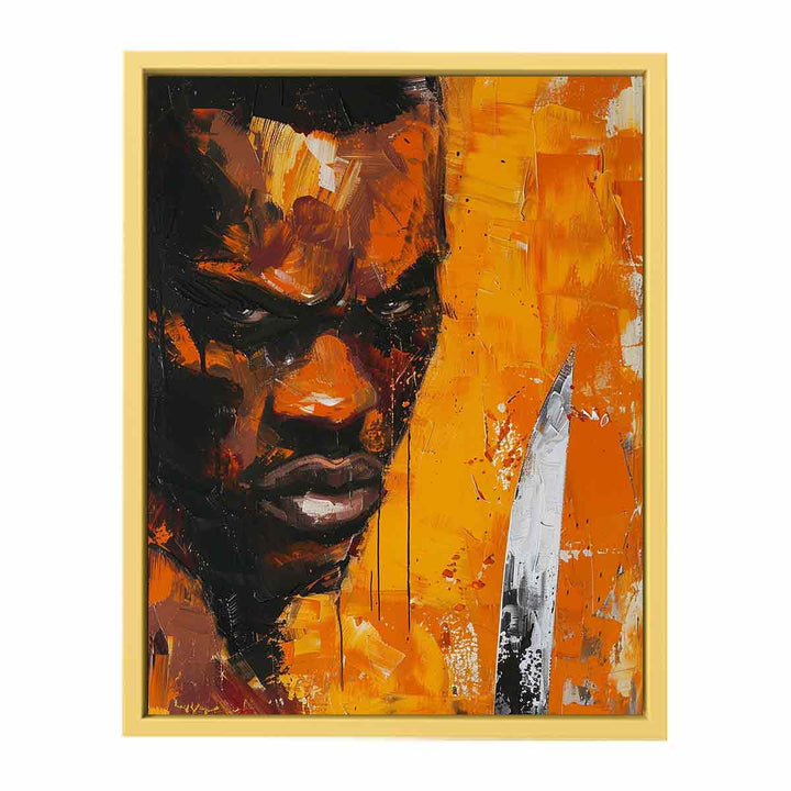 Man Faces Knife Art Painting