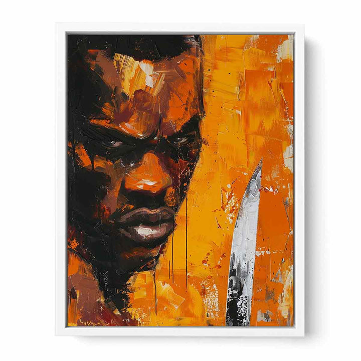 Man Faces Knife Art Painting