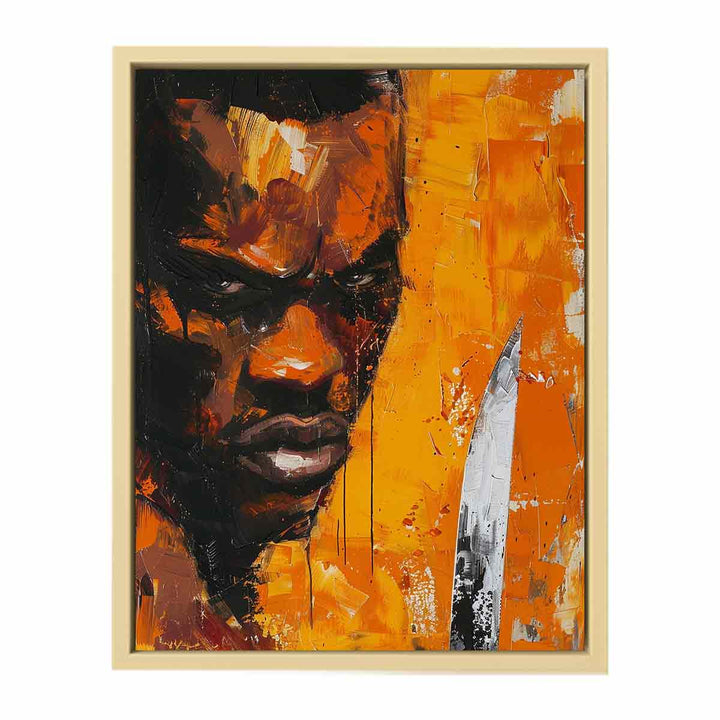 Man Faces Knife Art Painting