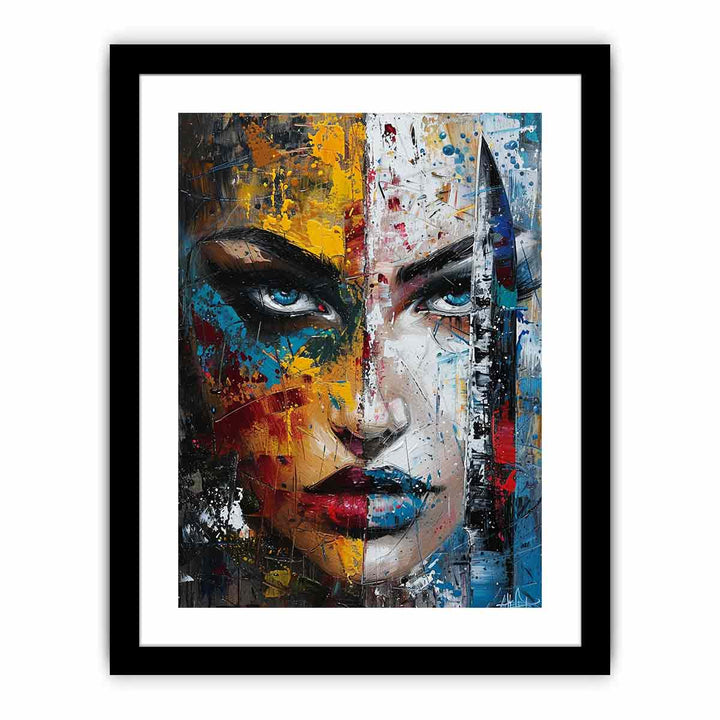 Woman Faces Knife Art Painting