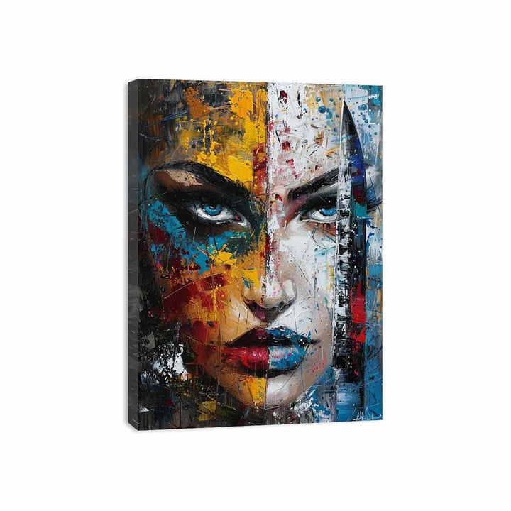 Woman Faces Knife Art Painting