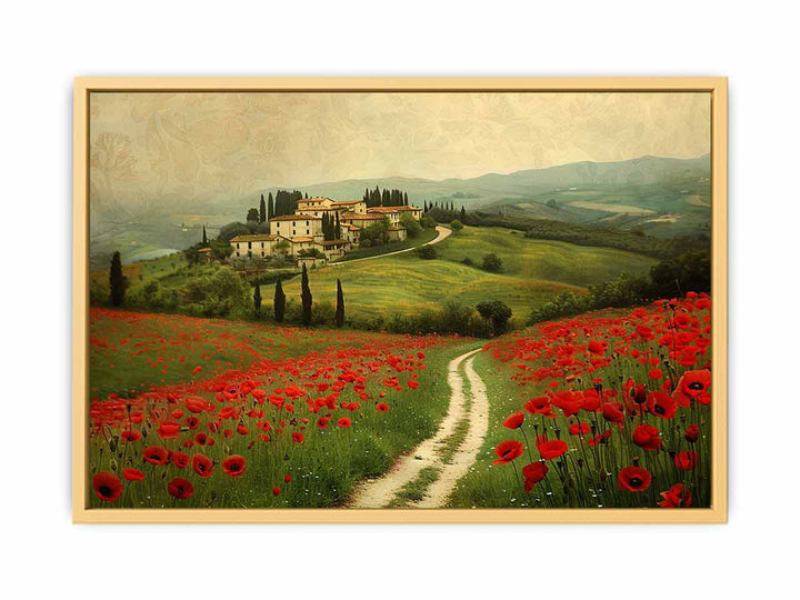 Beautiful Field Of Poppies   Poster