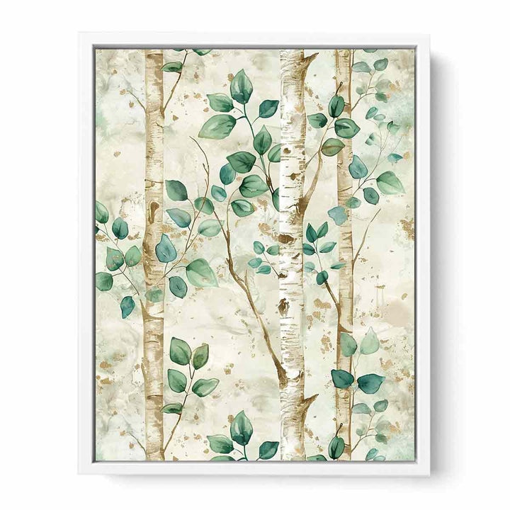 Birchtree Watercolor Painitng  Canvas Print