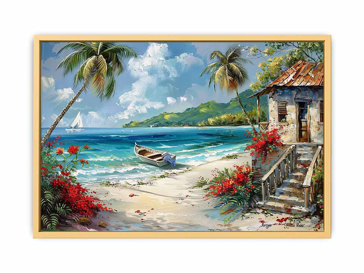 Caribbean Beach Painting   Poster