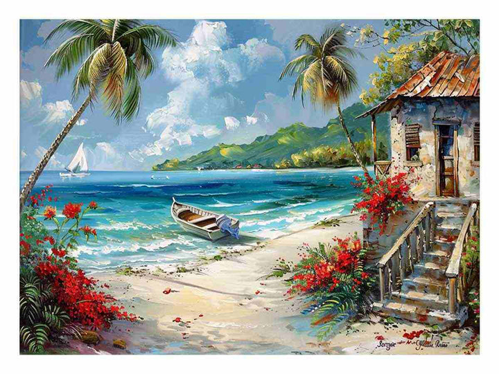 Caribbean Beach Painting 