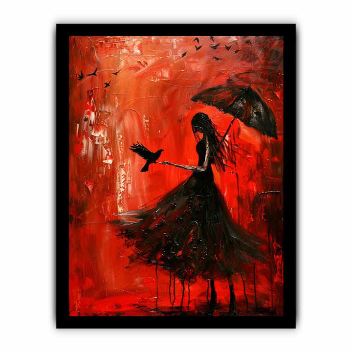 Red Black Art Painting