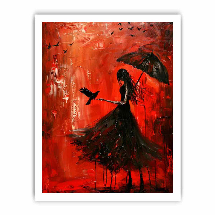 Red Black Art Painting