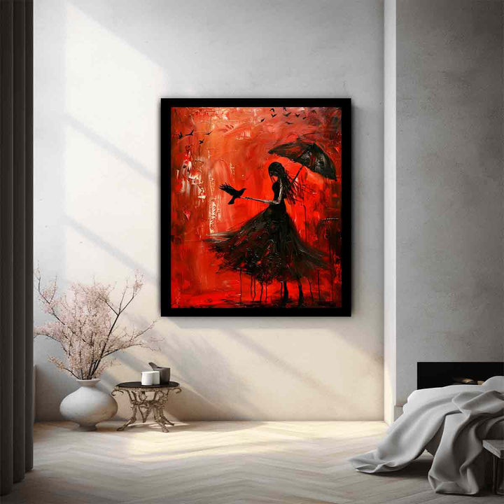 Red Black Art Painting