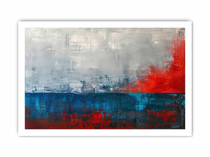 Red Blue Abstract Art