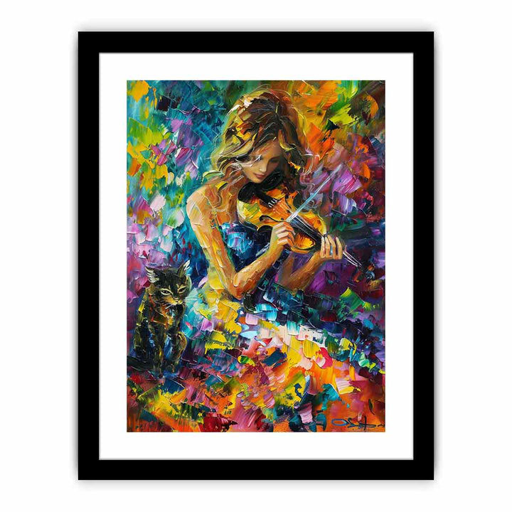 Girl Playing ViolIn Painting