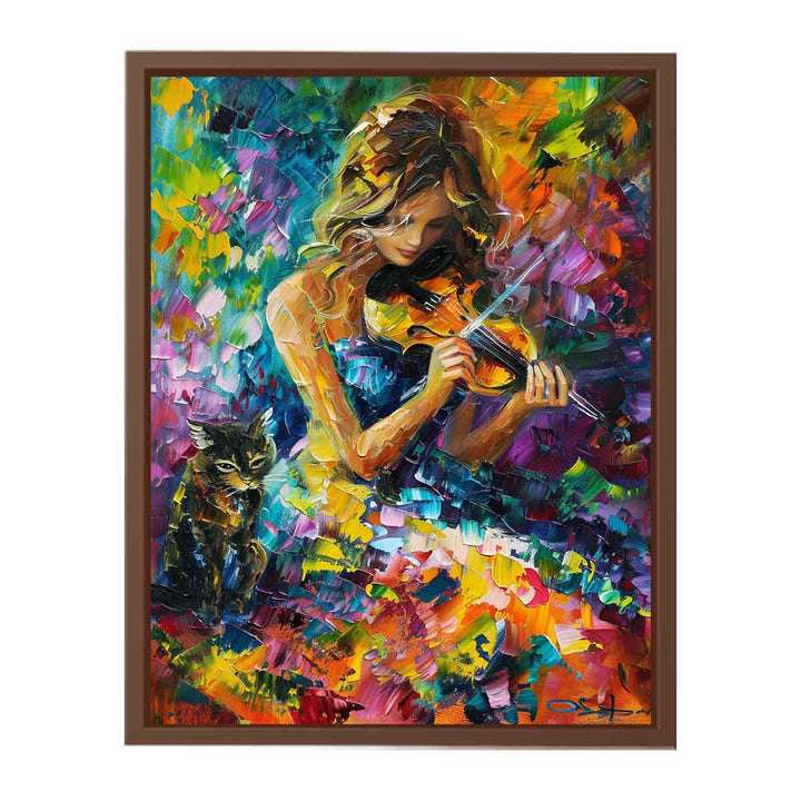 Girl Playing ViolIn Painting