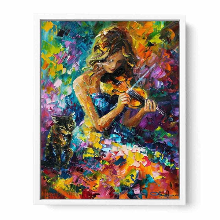 Girl Playing ViolIn Painting