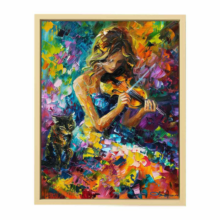 Girl Playing ViolIn Painting