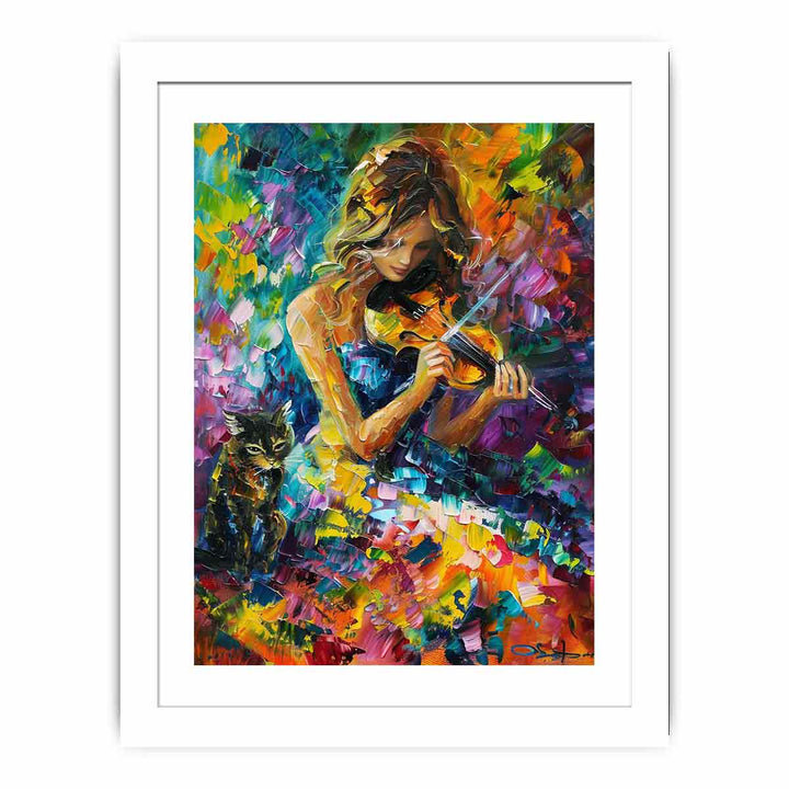 Girl Playing ViolIn Painting