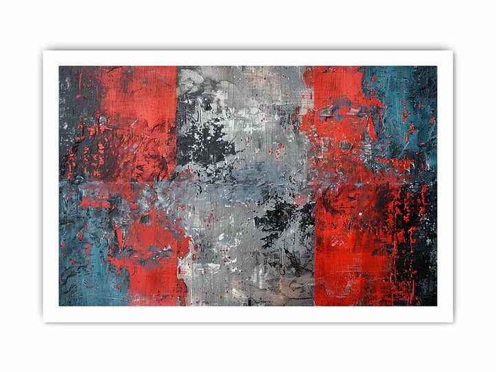 Red Blue Abstract Art