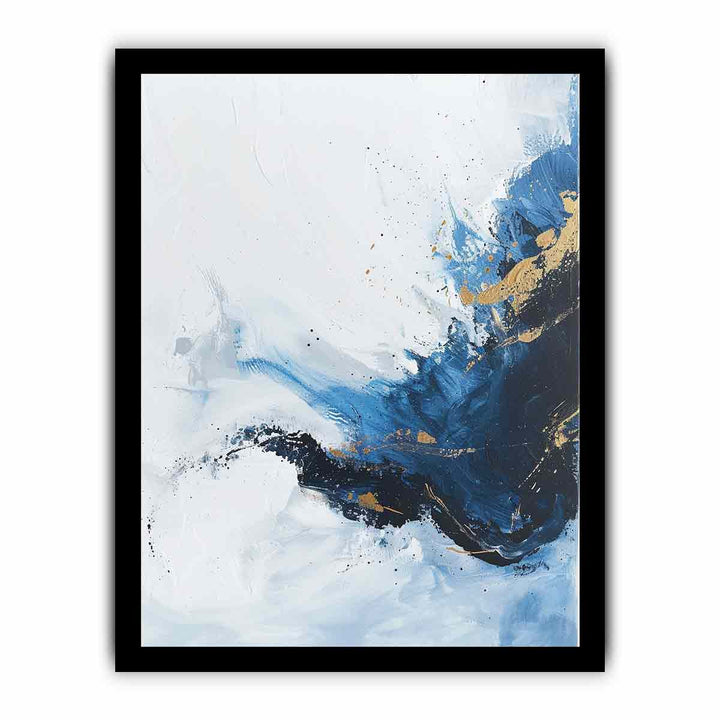 Blue Gold  Waves Painting