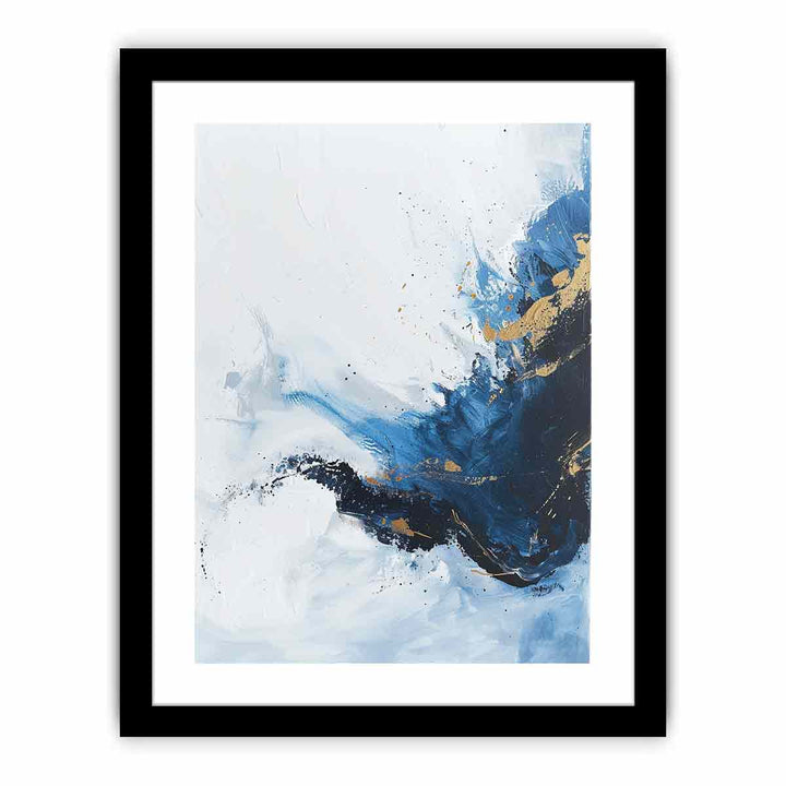 Blue Gold  Waves Painting