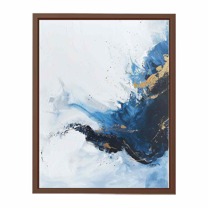 Blue Gold  Waves Painting