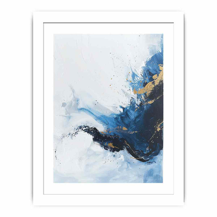 Blue Gold  Waves Painting