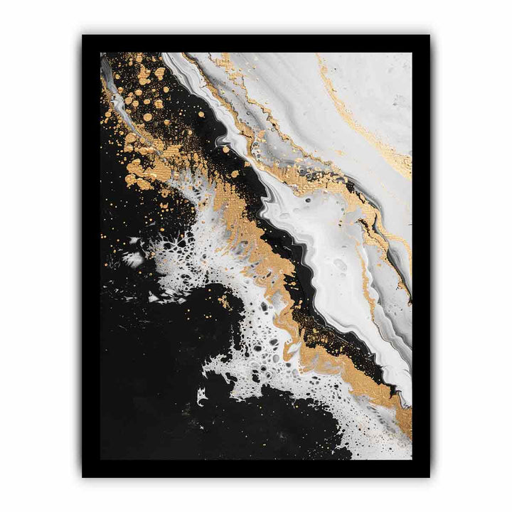 Black Gold Waves Painting